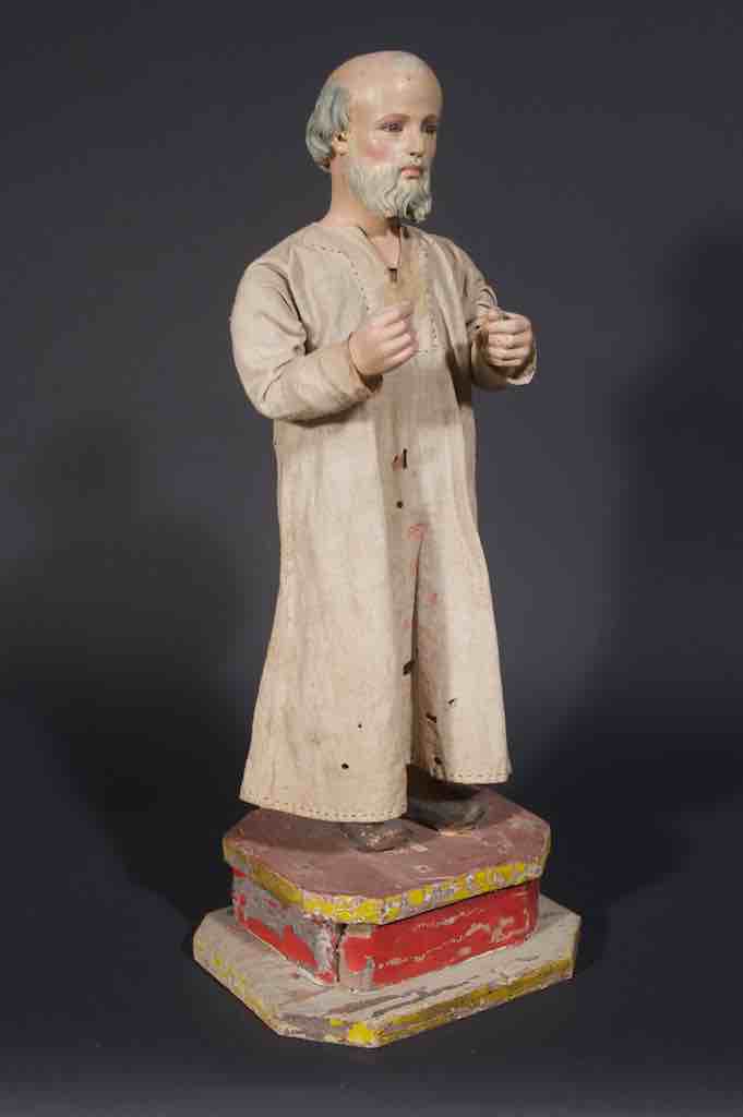 Antique Vietnamese Catholic Clothed Male Saint Figure