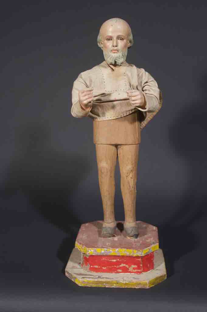 Antique Vietnamese Catholic Clothed Male Saint Figure