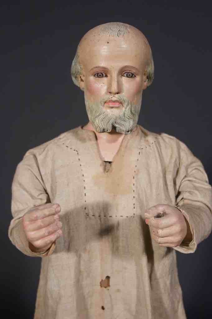 Antique Vietnamese Catholic Clothed Male Saint Figure