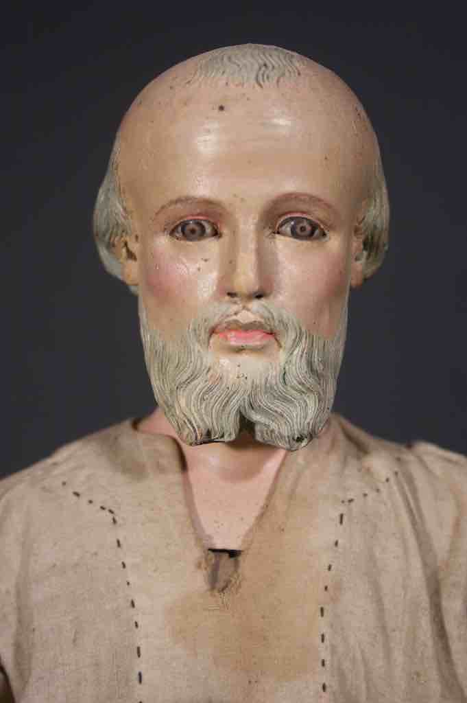 Antique Vietnamese Catholic Clothed Male Saint Figure