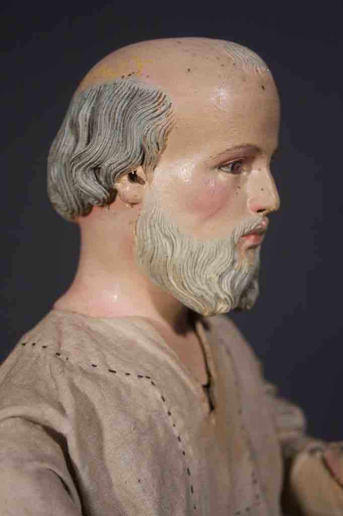 Antique Vietnamese Catholic Clothed Male Saint Figure
