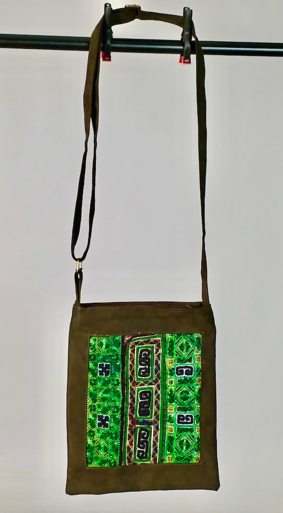 Single Sided Tote made of Vintage Hmong Indigo Tribal Vietnamese Cloth