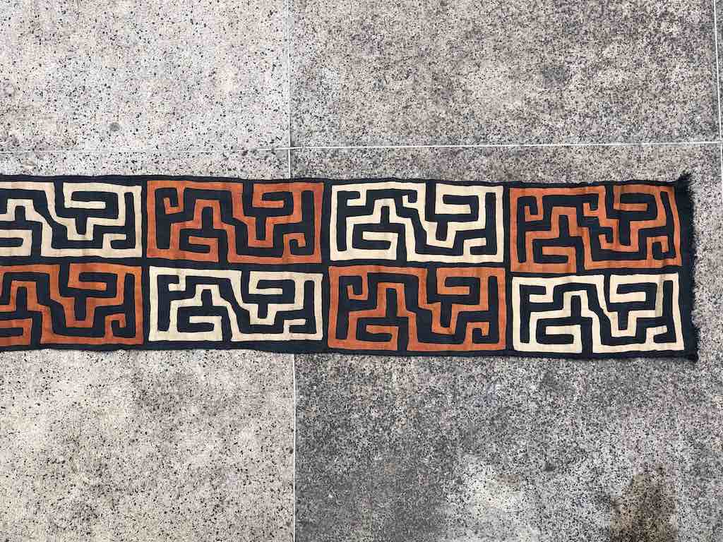 Kuba Cloth Long Raffia Textile | 126 x 22"