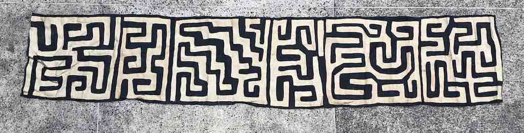 Kuba Cloth Long Raffia Textile | 112 x 22"