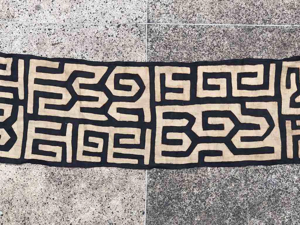 Kuba Cloth Long Raffia Textile | 120 x 22"
