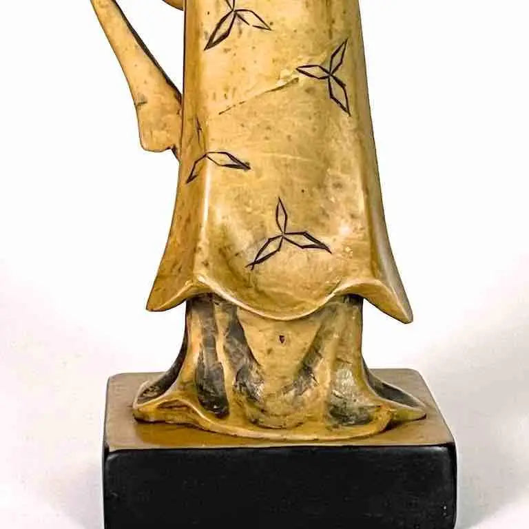 Set of 3 Hand-Carved Soapstone Vietnamese Ladies Figures