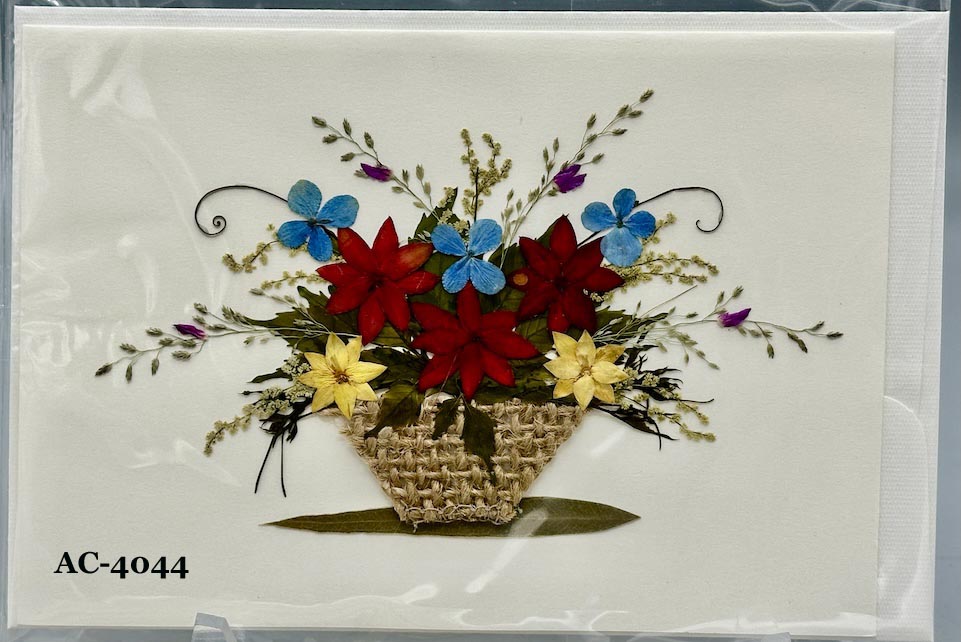 Handmade Pressed Dried Real Flower Greeting Card - Floral Arrangement