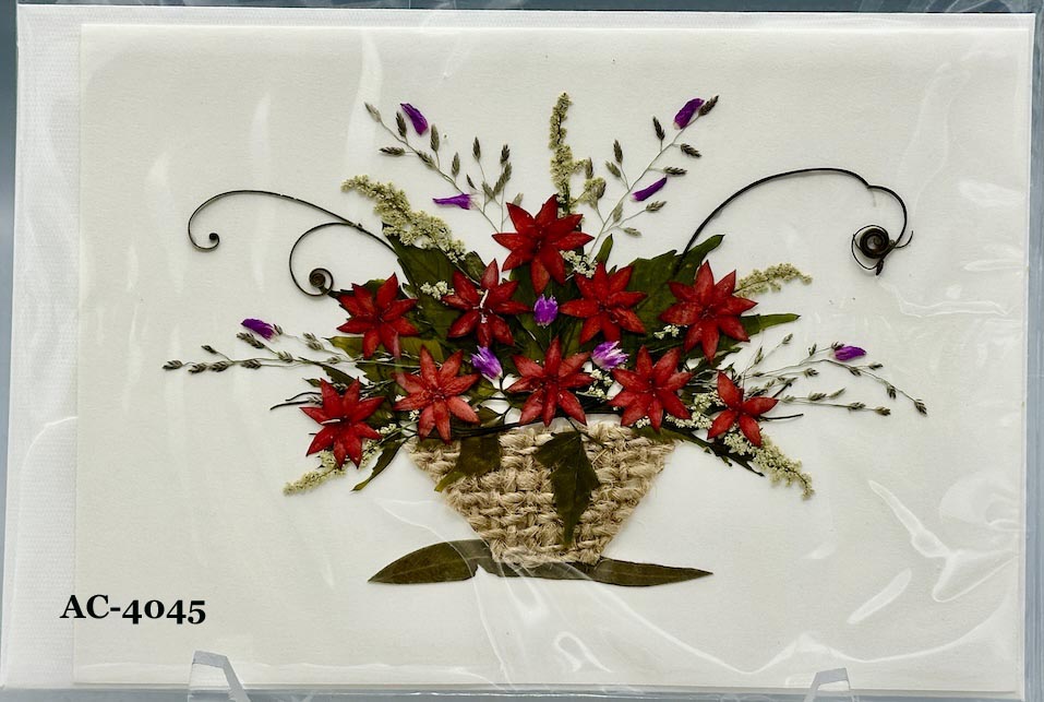 Handmade Pressed Dried Real Flower Greeting Card - Floral Arrangement