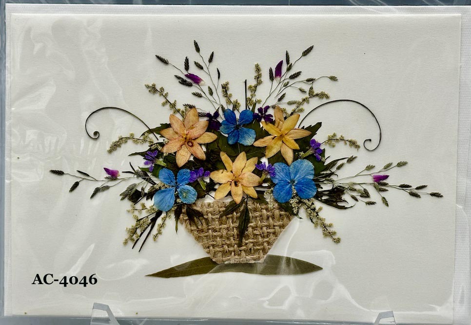 Handmade Pressed Dried Real Flower Greeting Card - Floral Arrangement