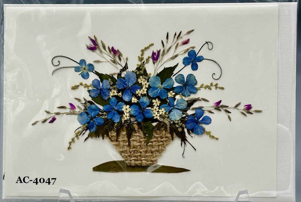 Handmade Pressed Dried Real Flower Greeting Card - Floral Arrangement