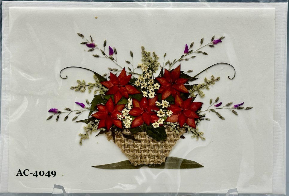 Handmade Pressed Dried Real Flower Greeting Card - Floral Arrangement