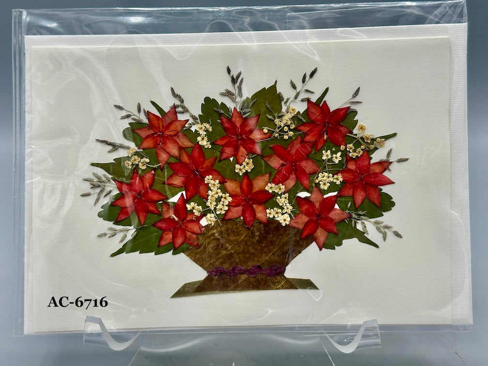 Handmade Pressed Dried Real Flower Greeting Card - Floral Arrangement