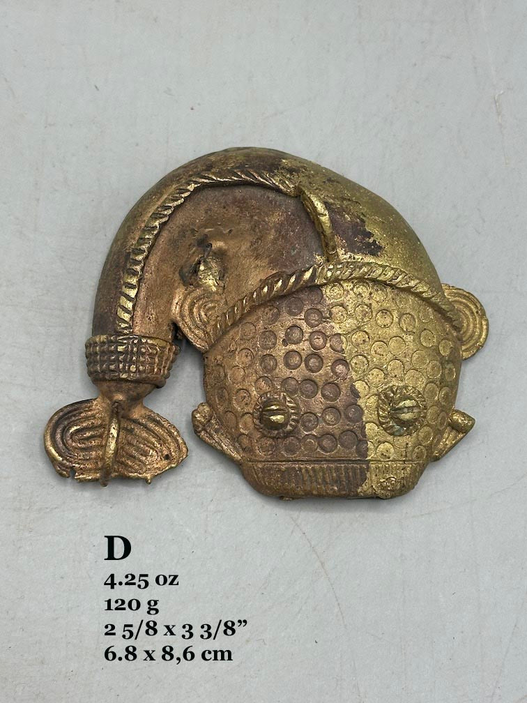 Large African Brass Mudfish Pendant - Ghana