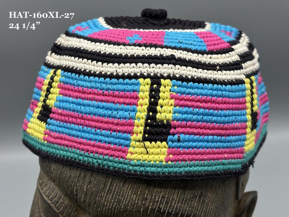 Largest Sizes Woven Cotton Multicolor African Kufi Men's Hat