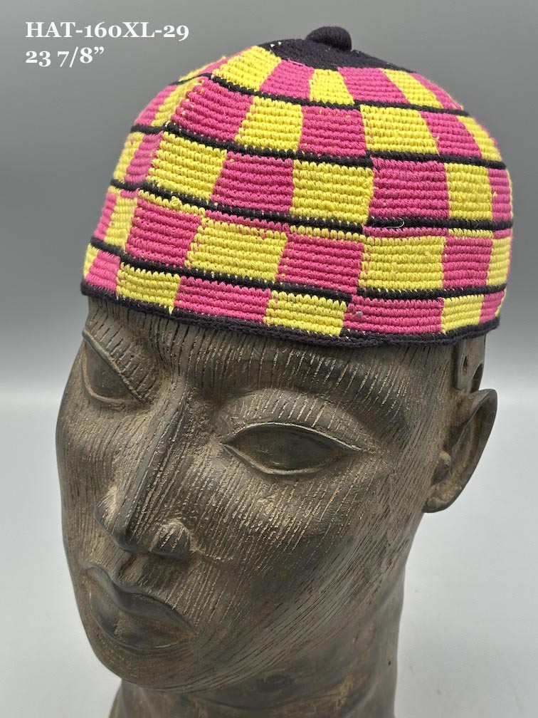 Largest Sizes Woven Cotton Multicolor African Kufi Men's Hat