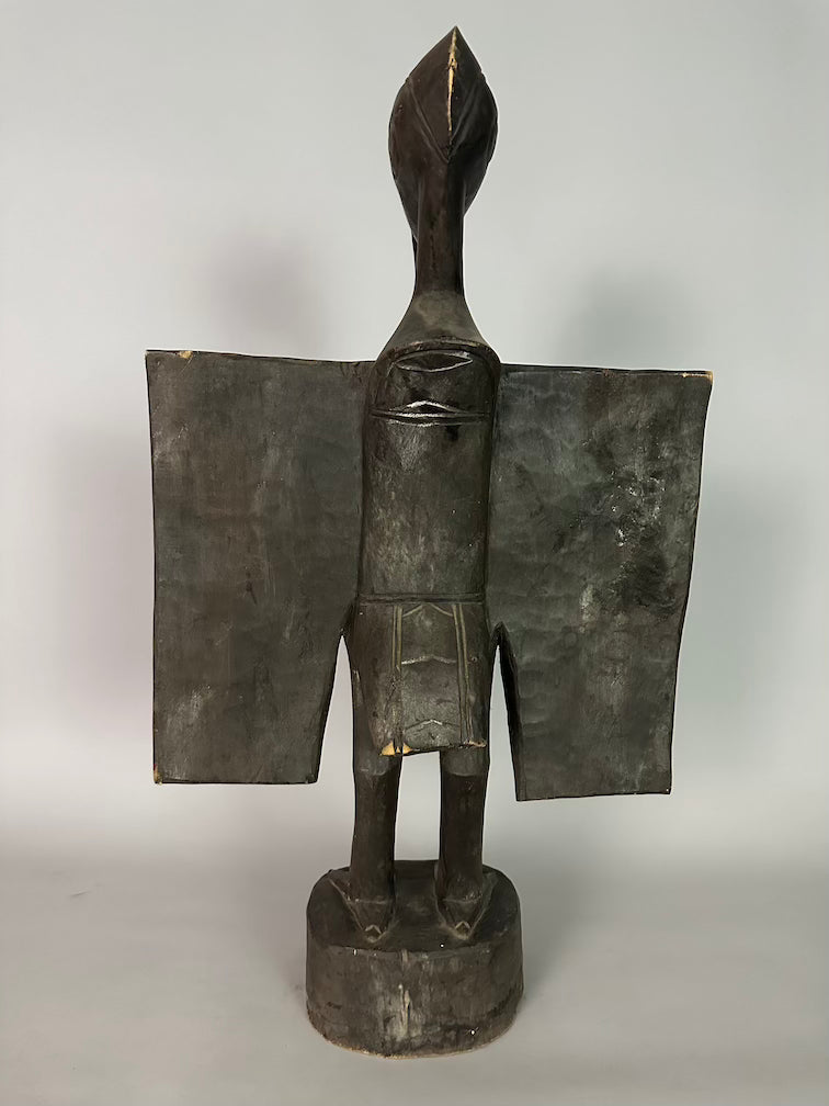Senufo Contemporary Black Hornbill Statue | 30" - Mali
