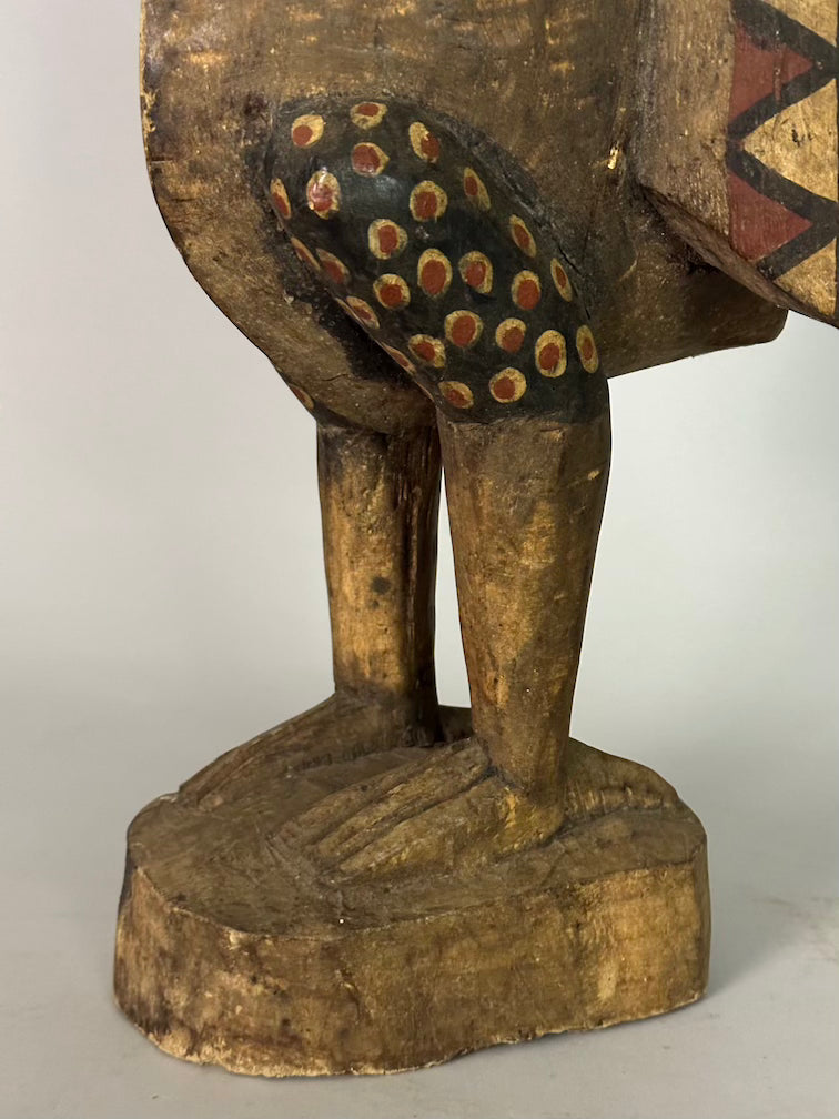 Senufo Contemporary Painted Hornbill Statue | 28" - Mali
