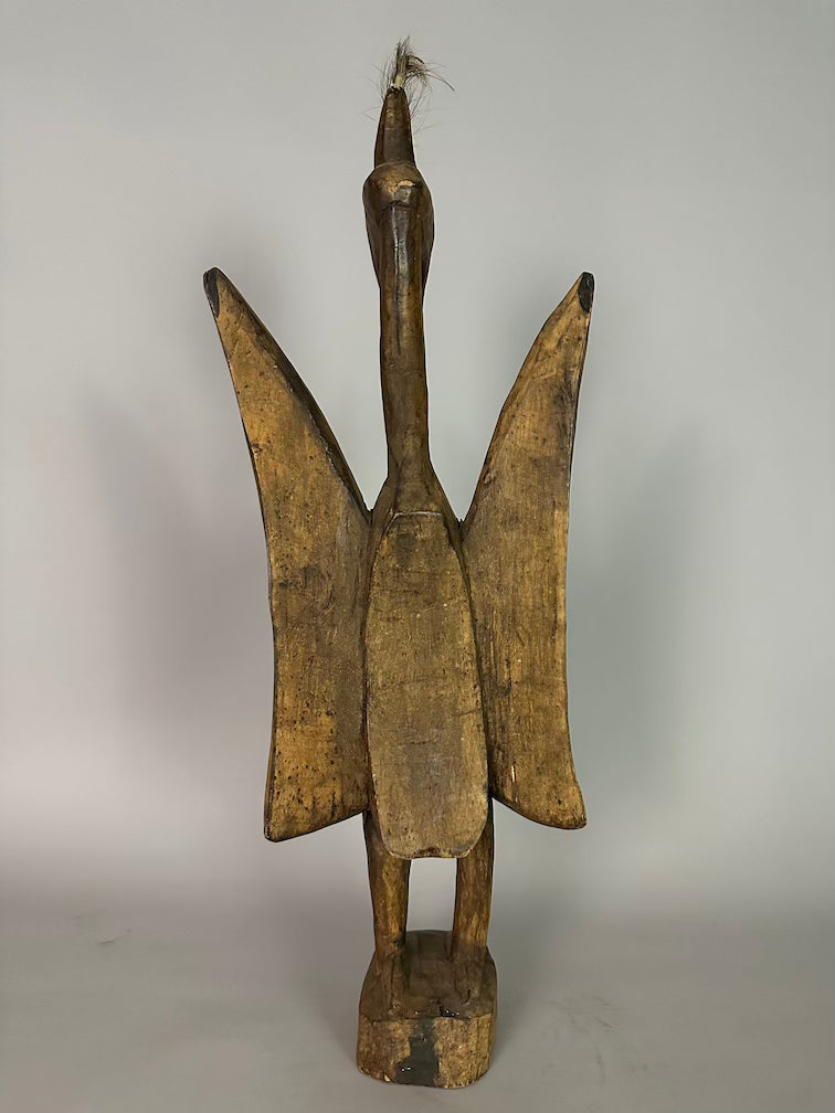 Senufo Contemporary Painted Hornbill Statue | 28" - Mali