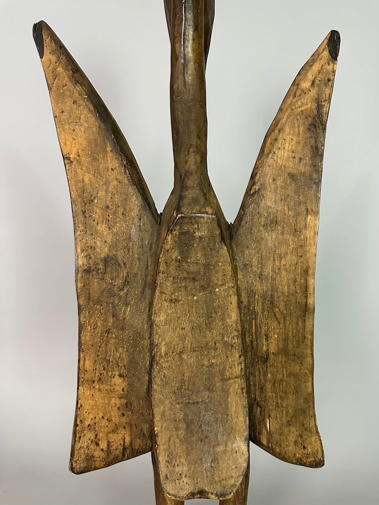 Senufo Contemporary Painted Hornbill Statue | 28" - Mali