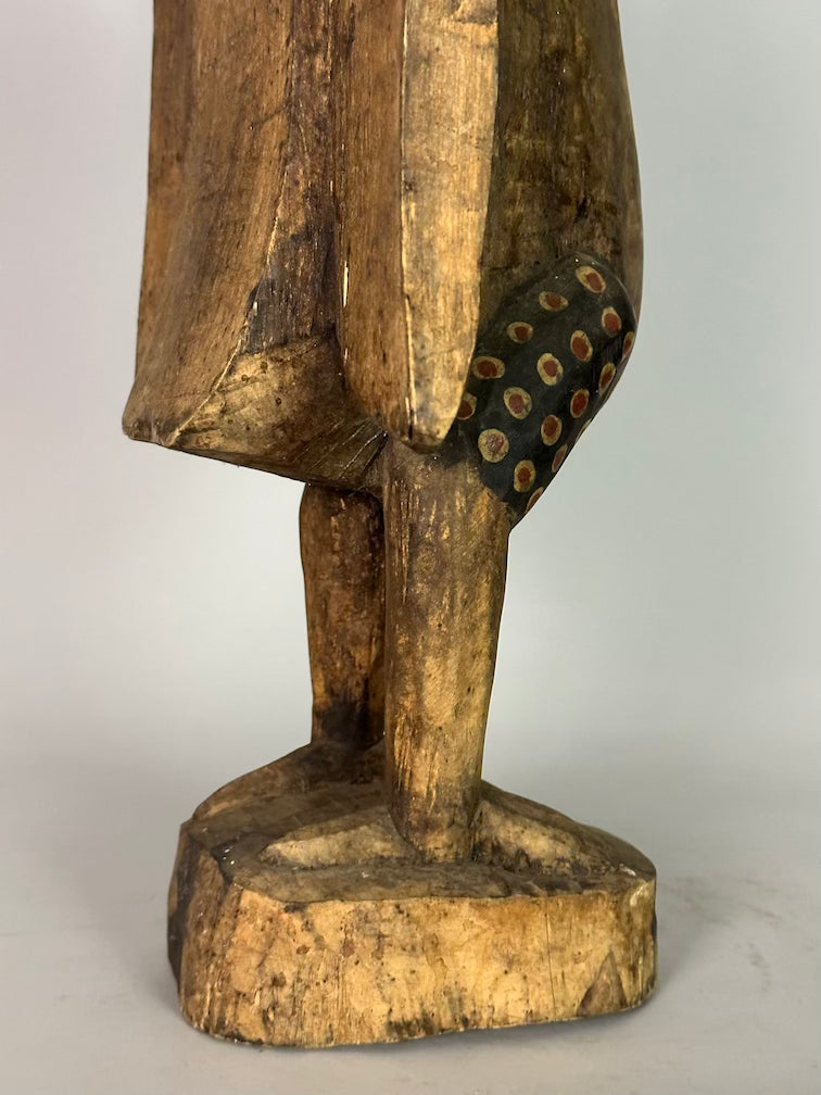 Senufo Contemporary Painted Hornbill Statue | 28" - Mali