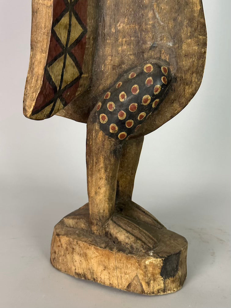 Senufo Contemporary Painted Hornbill Statue | 28" - Mali