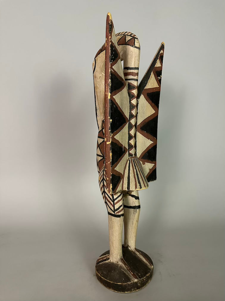 Senufo Contemporary Painted Hornbill Statue | 23" - Mali