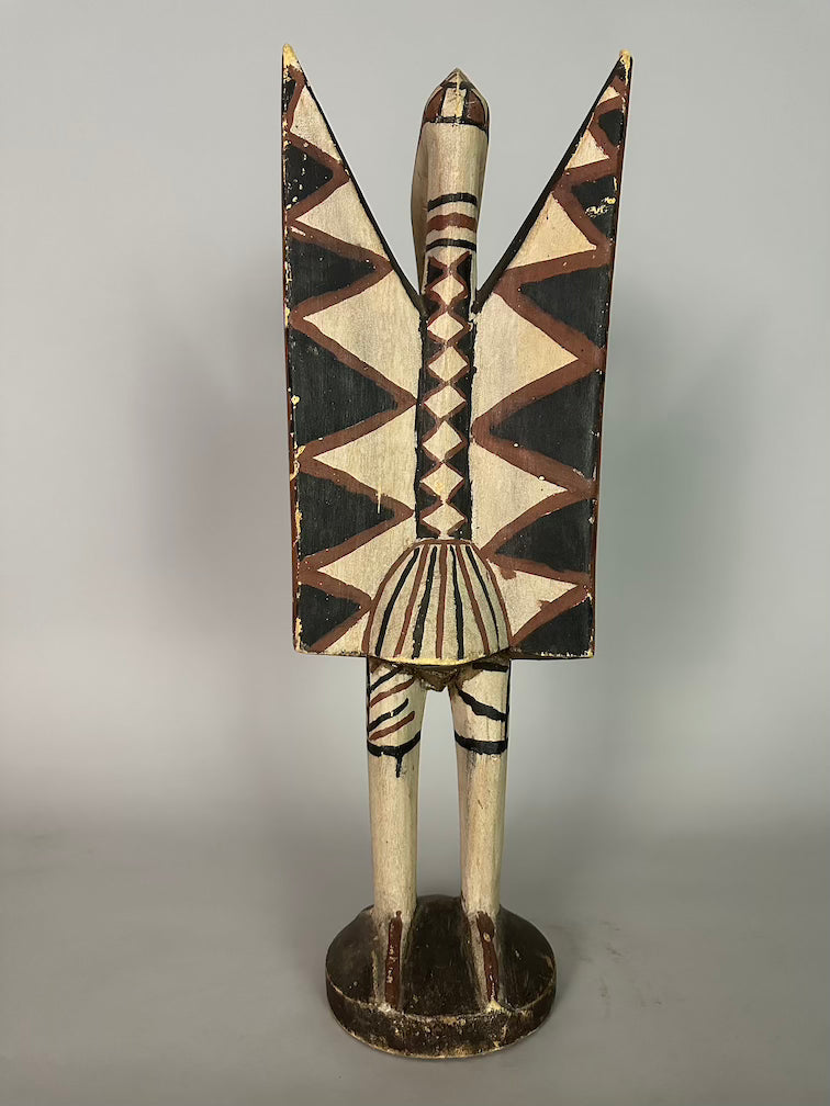Senufo Contemporary Painted Hornbill Statue | 23" - Mali