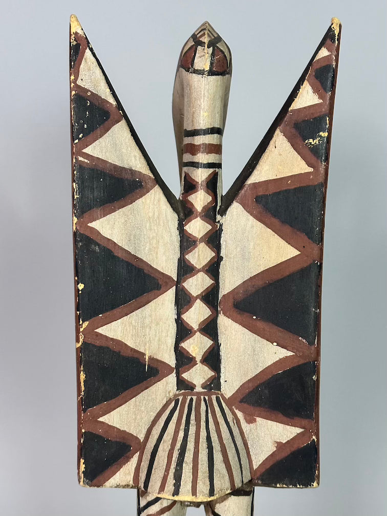 Senufo Contemporary Painted Hornbill Statue | 23" - Mali