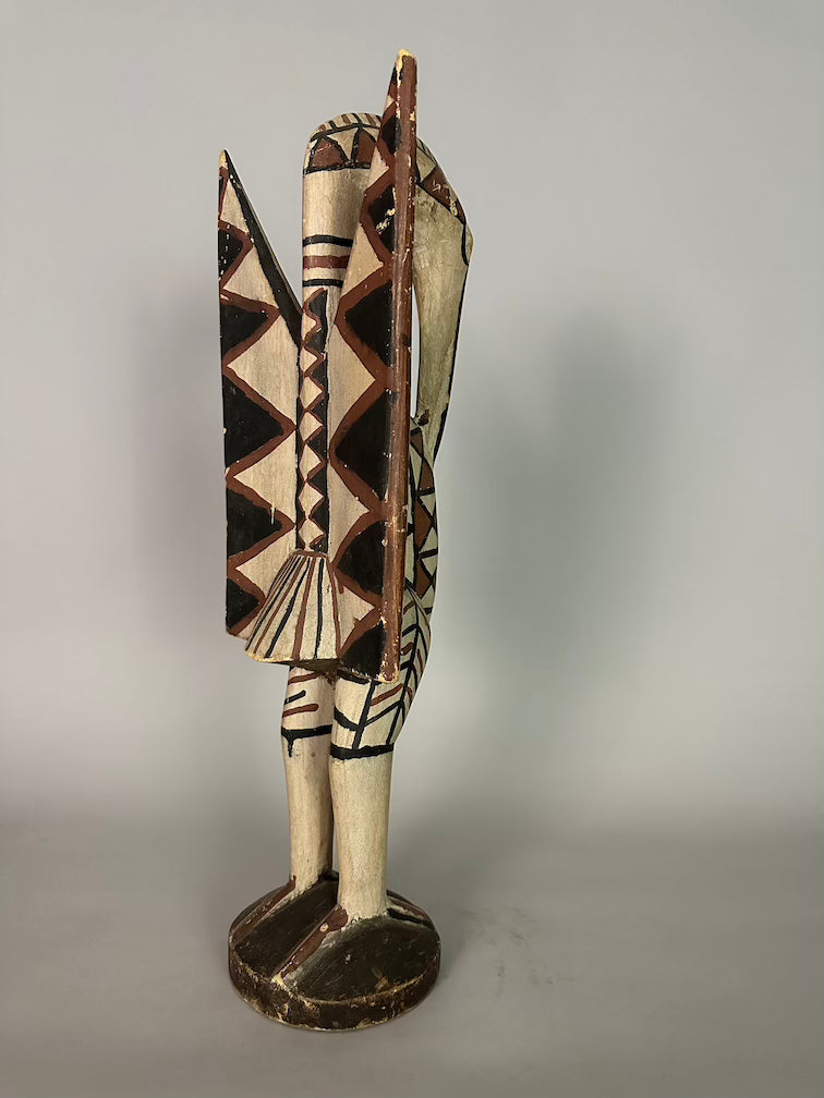 Senufo Contemporary Painted Hornbill Statue | 23" - Mali