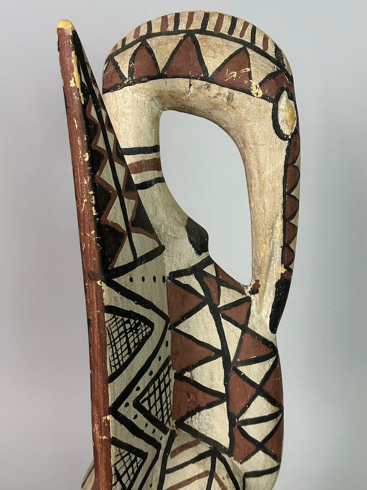 Senufo Contemporary Painted Hornbill Statue | 23" - Mali
