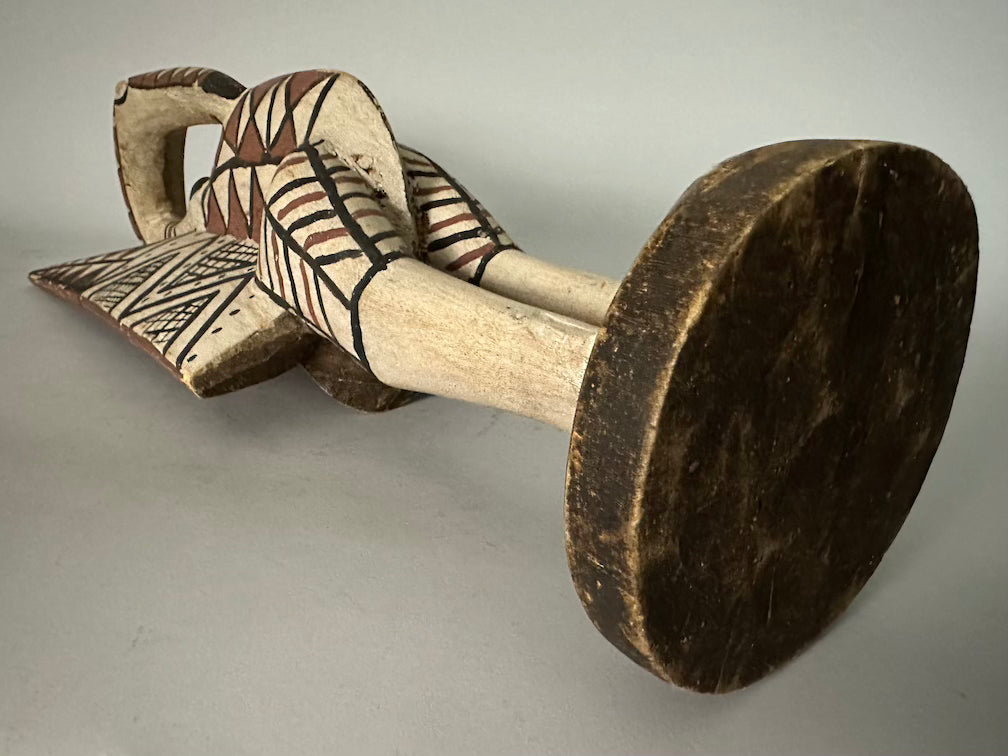 Senufo Contemporary Painted Hornbill Statue | 23" - Mali