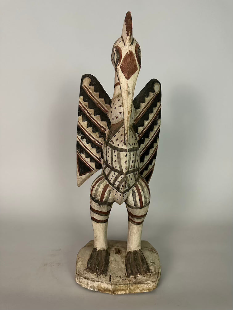 Senufo Contemporary Painted Hornbill Statue | 21" - Mali