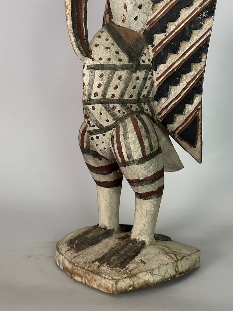 Senufo Contemporary Painted Hornbill Statue | 21" - Mali