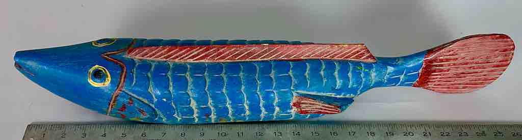 Medium Size Bozo Blue Fish Puppet Sculpture | 26"