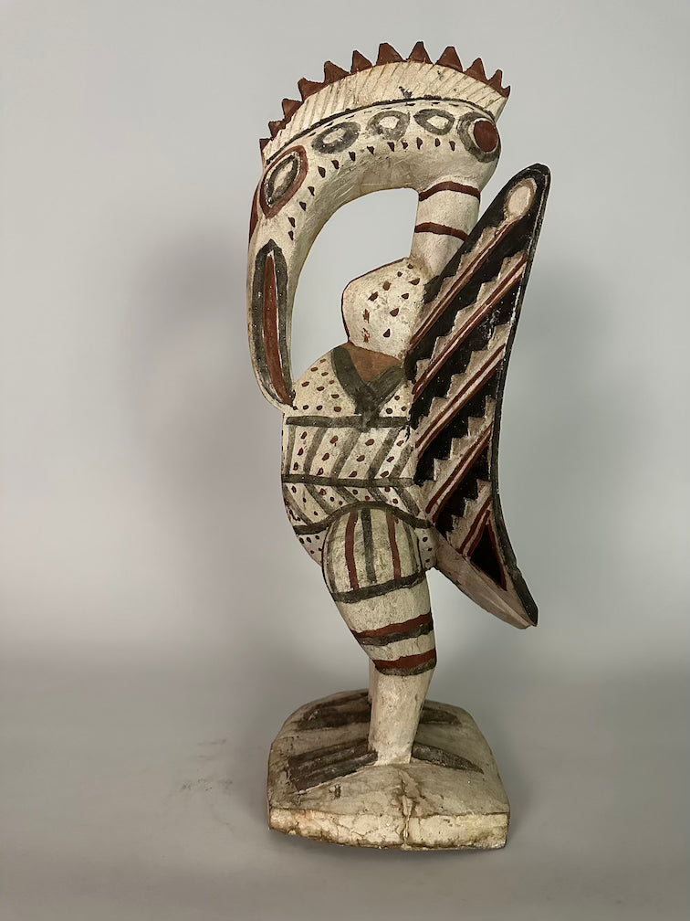 Senufo Contemporary Painted Hornbill Statue | 21" - Mali