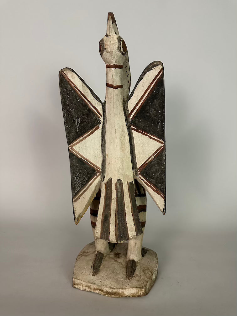 Senufo Contemporary Painted Hornbill Statue | 21" - Mali