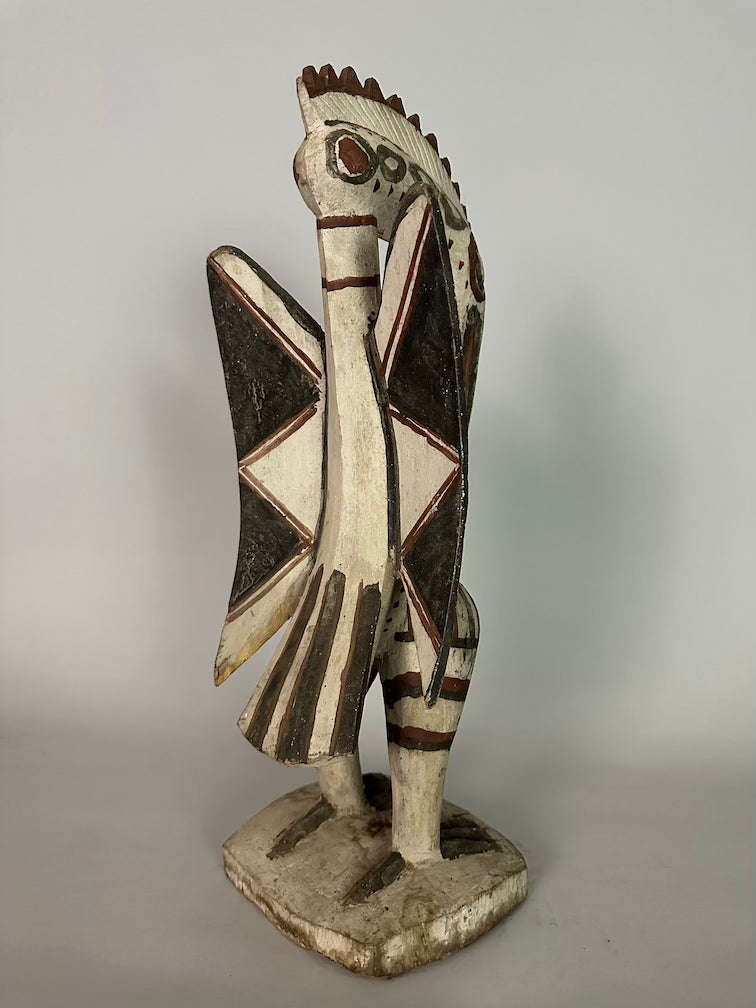 Senufo Contemporary Painted Hornbill Statue | 21" - Mali