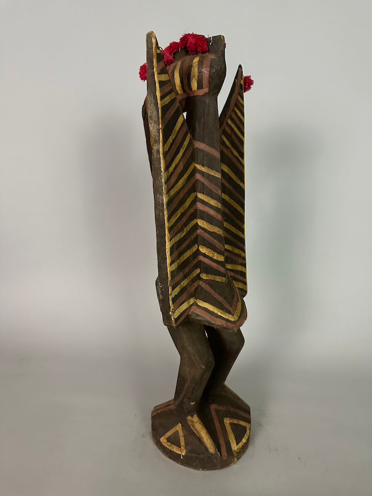 Senufo Contemporary Brass Repoussé-Covered Hornbill Statue | 21" - Mali