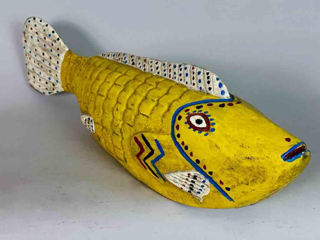 Full Size Bozo Yellow Fish Puppet Sculpture | 27"
