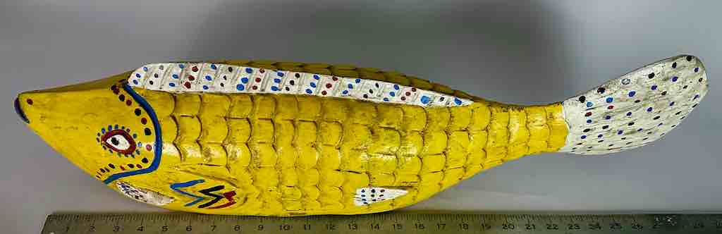 Full Size Bozo Yellow Fish Puppet Sculpture | 27"