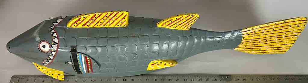 Full Size Bozo Gray Fish Puppet Sculpture | 36"