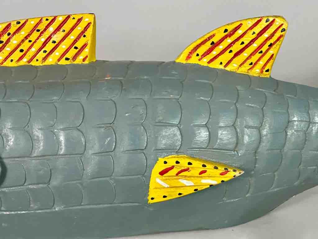 Full Size Bozo Gray Fish Puppet Sculpture | 36"