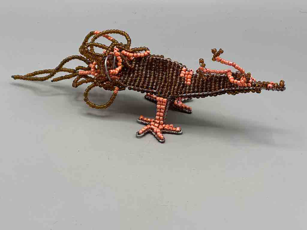 Recycled Beaded Wire Decor African Fantasy Animal Sculpture