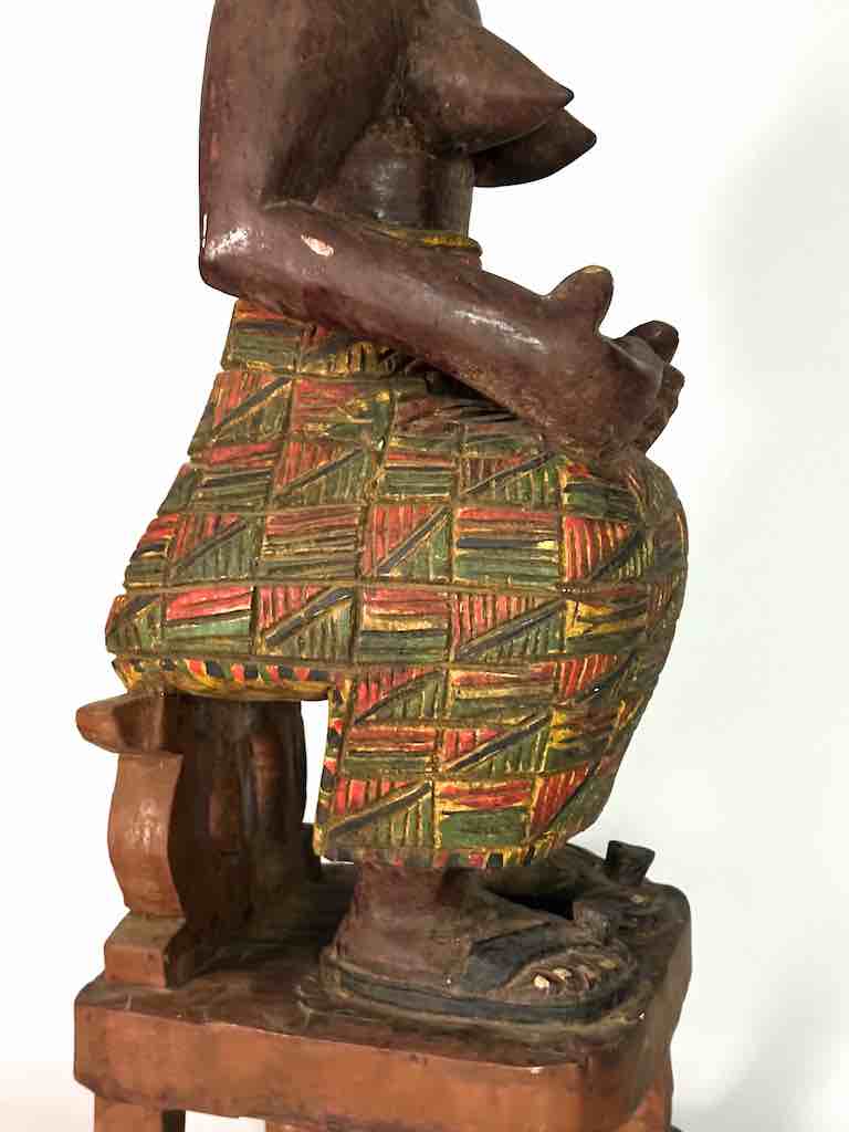 Very Large Ashanti Mother and Child Spirit Statue | 33"