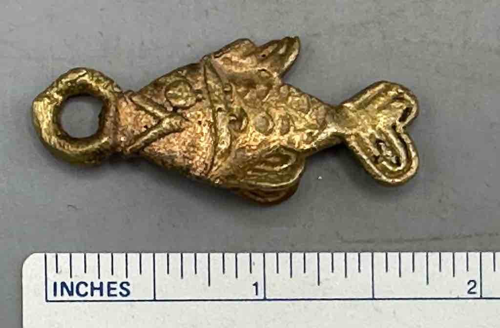 Small African Brass Fish Pendant - Ghana