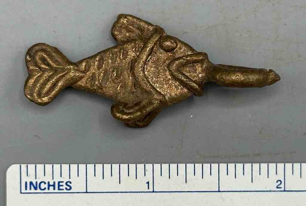 Small African Brass Fish Pendant - Ghana