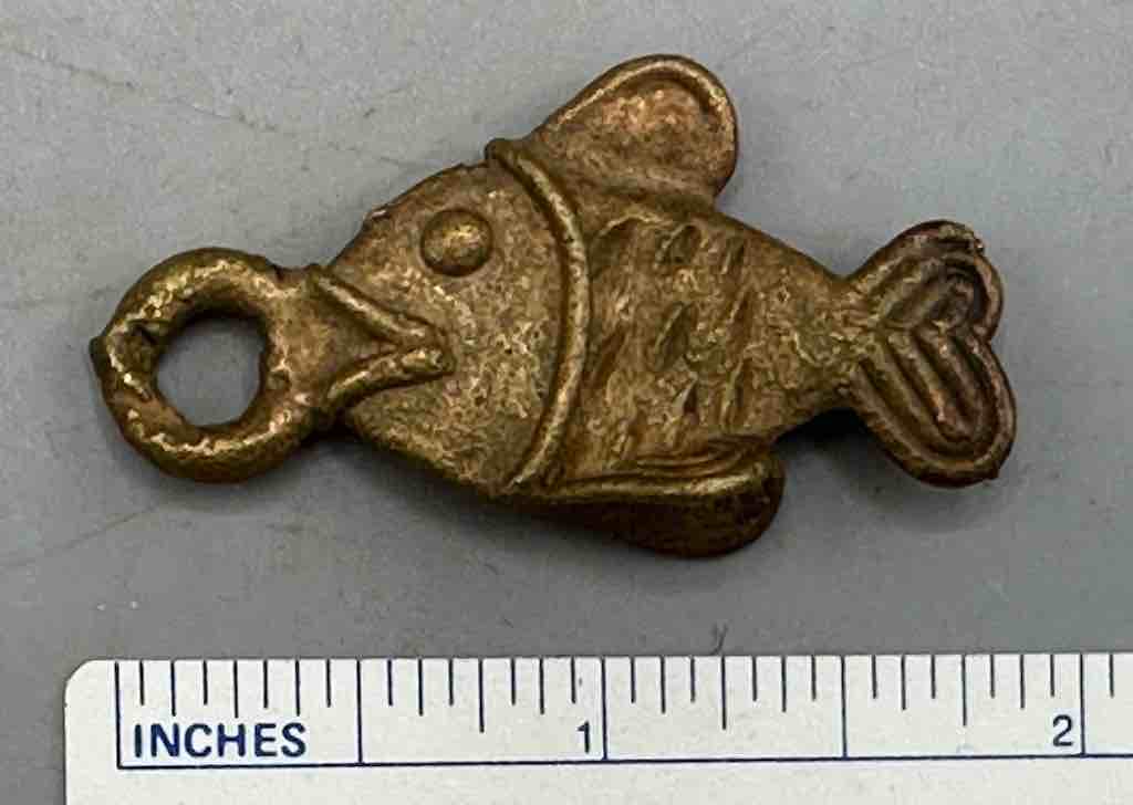 Small African Brass Fish Pendant - Ghana