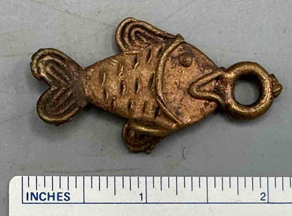 Small African Brass Fish Pendant - Ghana