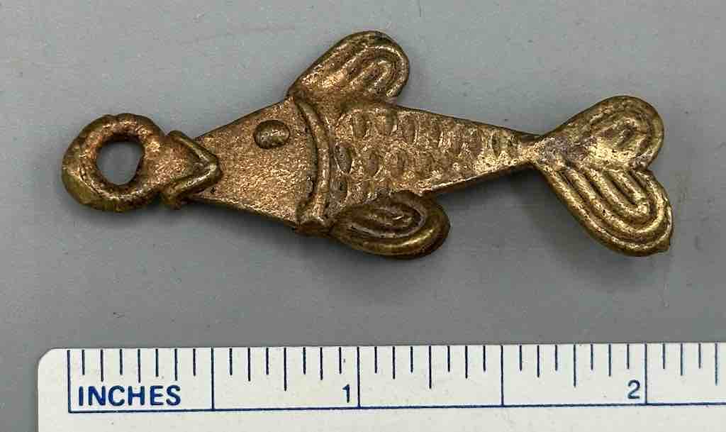 Small African Brass Fish Pendant - Ghana
