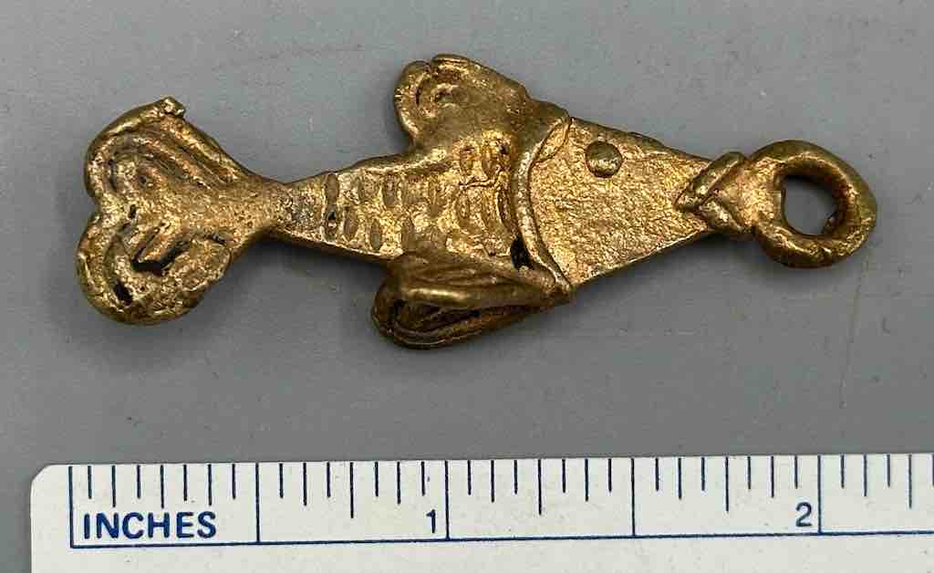Small African Brass Fish Pendant - Ghana